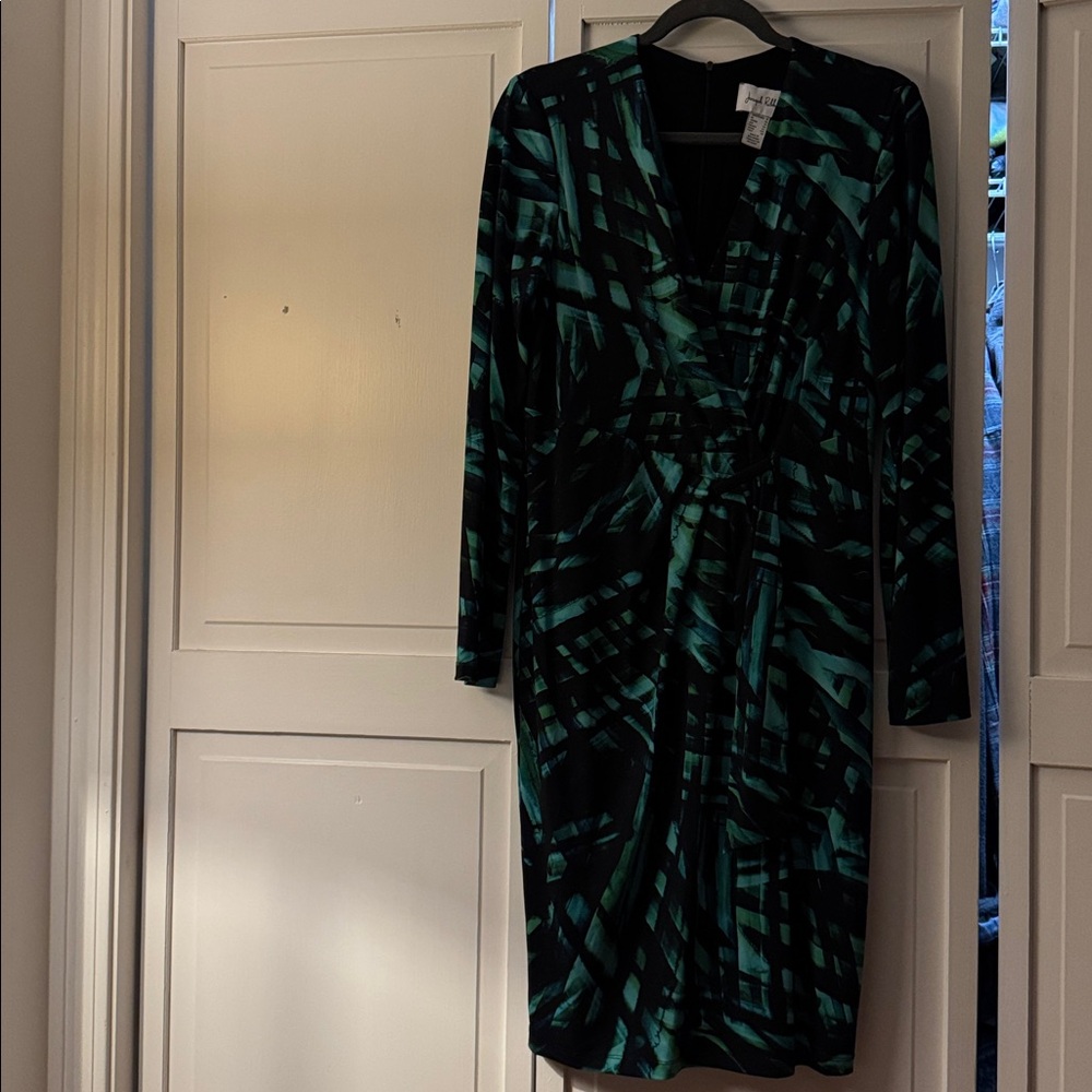 Joseph Ribkoff Black and Teal Dress